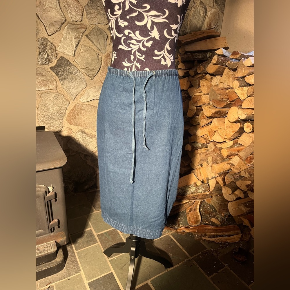 St. John’s Bay Blue Drawstring Maxi Skirt 20W
